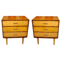 2 Night Stands in 'Parchament Leather', and Wood, 1957, American