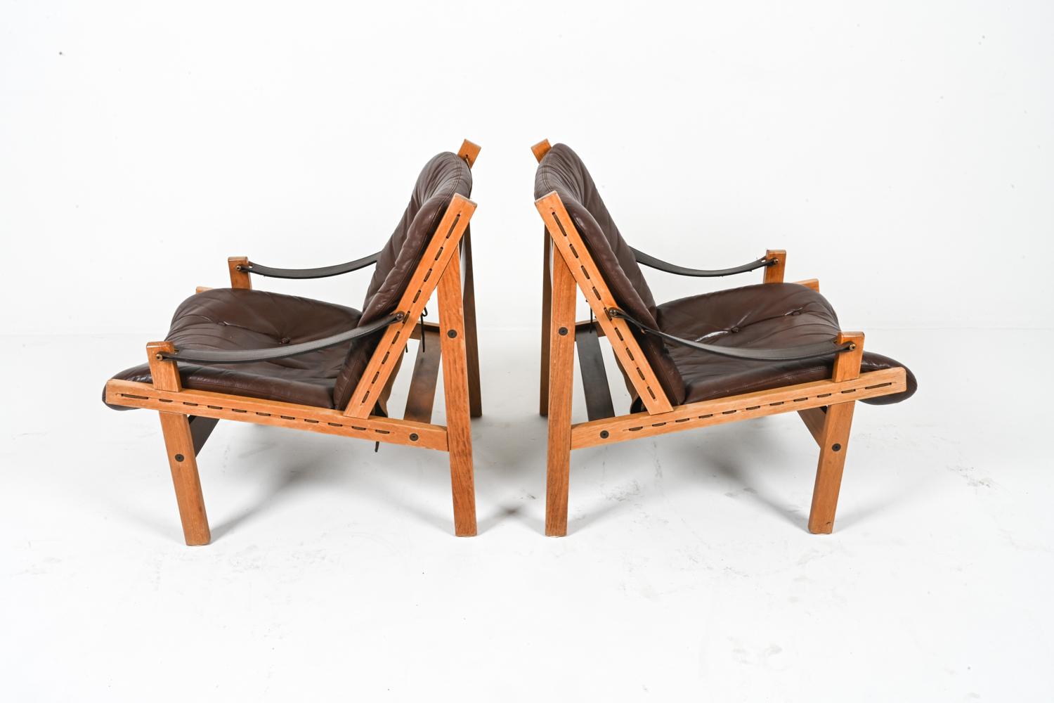 Cuir (2) Chaises longuesunter de Torbjorn Afdahl, vers les années 1960 en vente