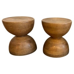 2 Oak Stools / End Tables, Italy circa 2009