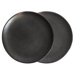 2 Oaxacan Black Clay 20 cm dessert Plates Handmade Tableware Barro Oaxaca
