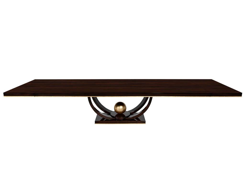 2 de 2 FINAL para Mesa de comedor Aida Custom de Macassar inspirada en el Art Decó Hoja de Oro Canadiense