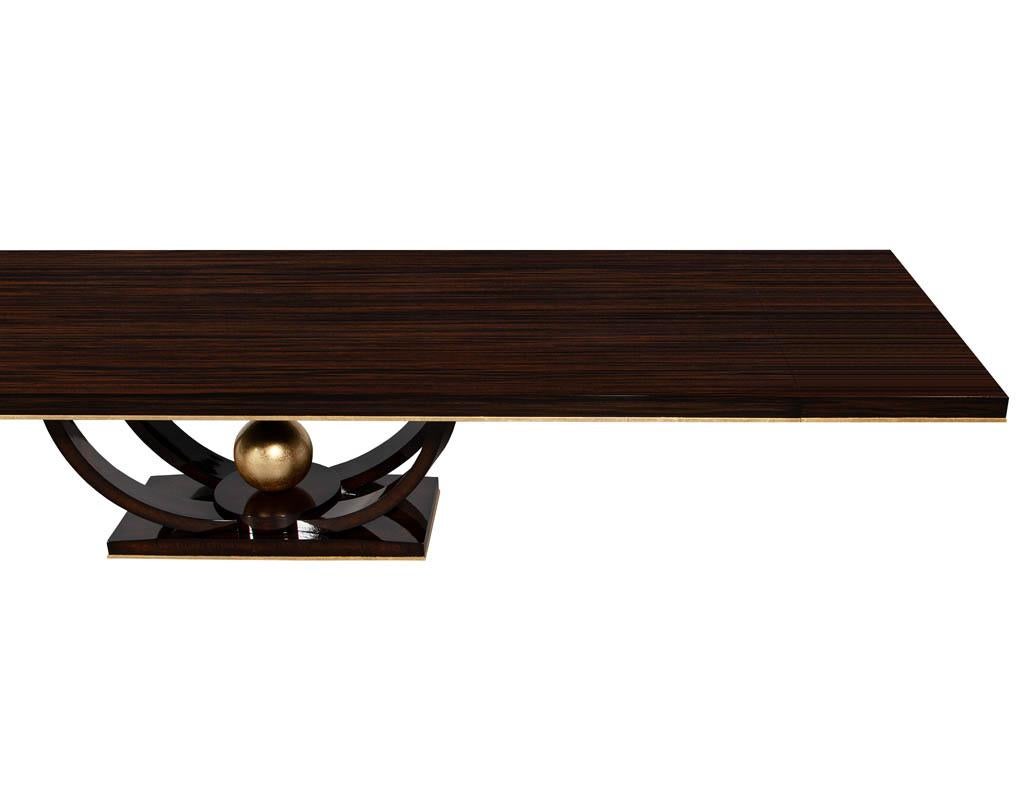 2 de 2 FINAL para Mesa de comedor Aida Custom de Macassar inspirada en el Art Decó Hoja de Oro Hecho a mano