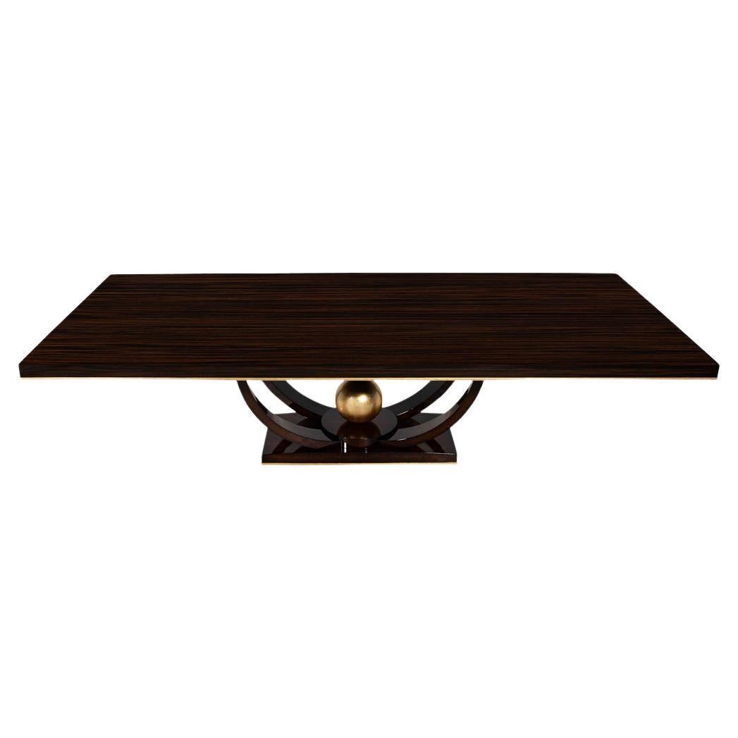 2 de 2 FINAL para Mesa de comedor Aida Custom de Macassar inspirada en el Art Decó Hoja de Oro