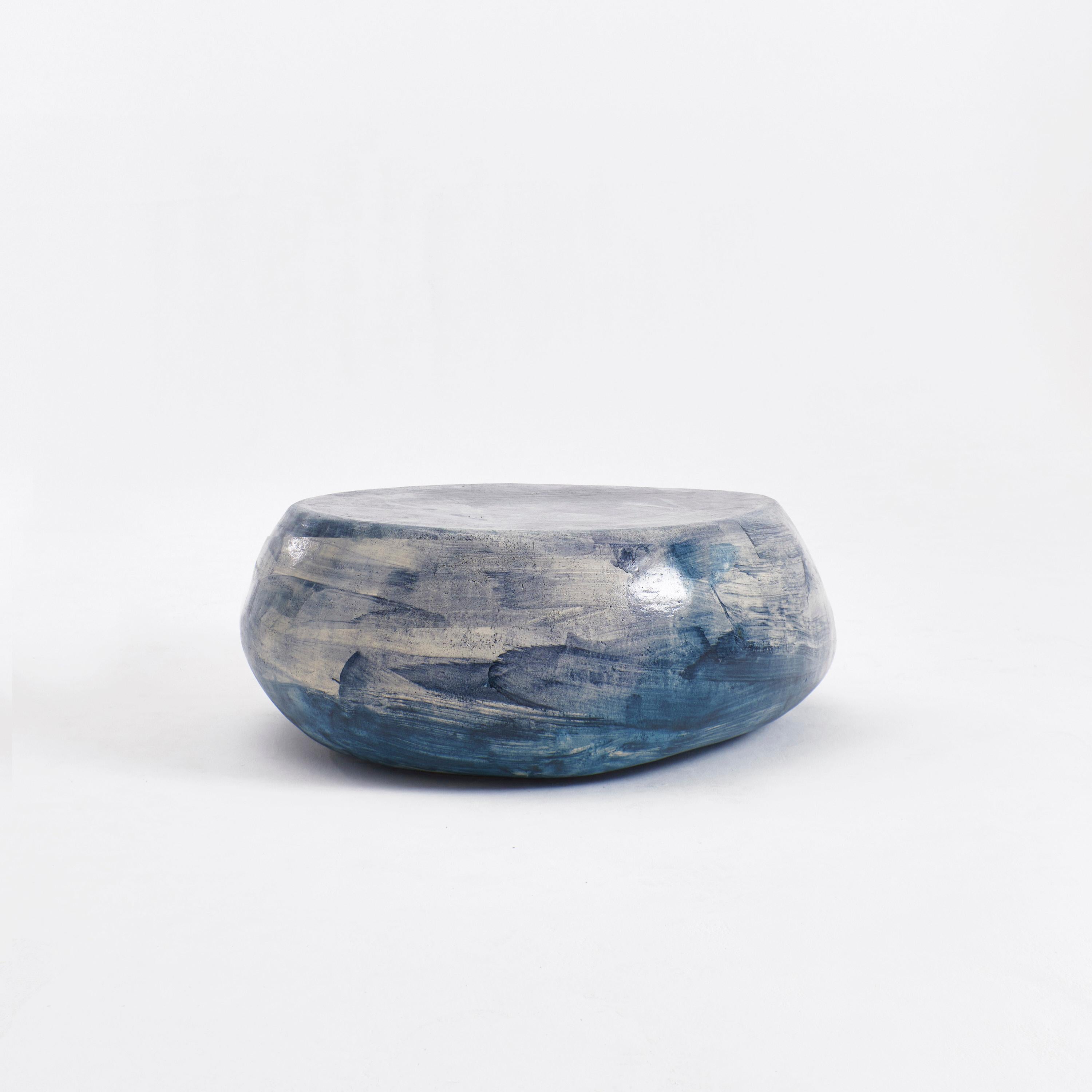 Fait main 2 de 2 Paiement final Table sur mesure pour Tamara Feldman - Table basse en céramique bleue en vente