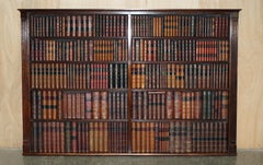 2 OF 3 FULLY RESTORED RARE EXTRA LARGE 127X190CM FAUX BOOK LiBRARY WALL PANELS