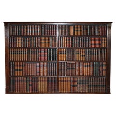 2 OF 3 FULLY RESTORED RARE EXTRA LARGE 127X190CM FAUX BOOK LiBRARY WALL PANELS