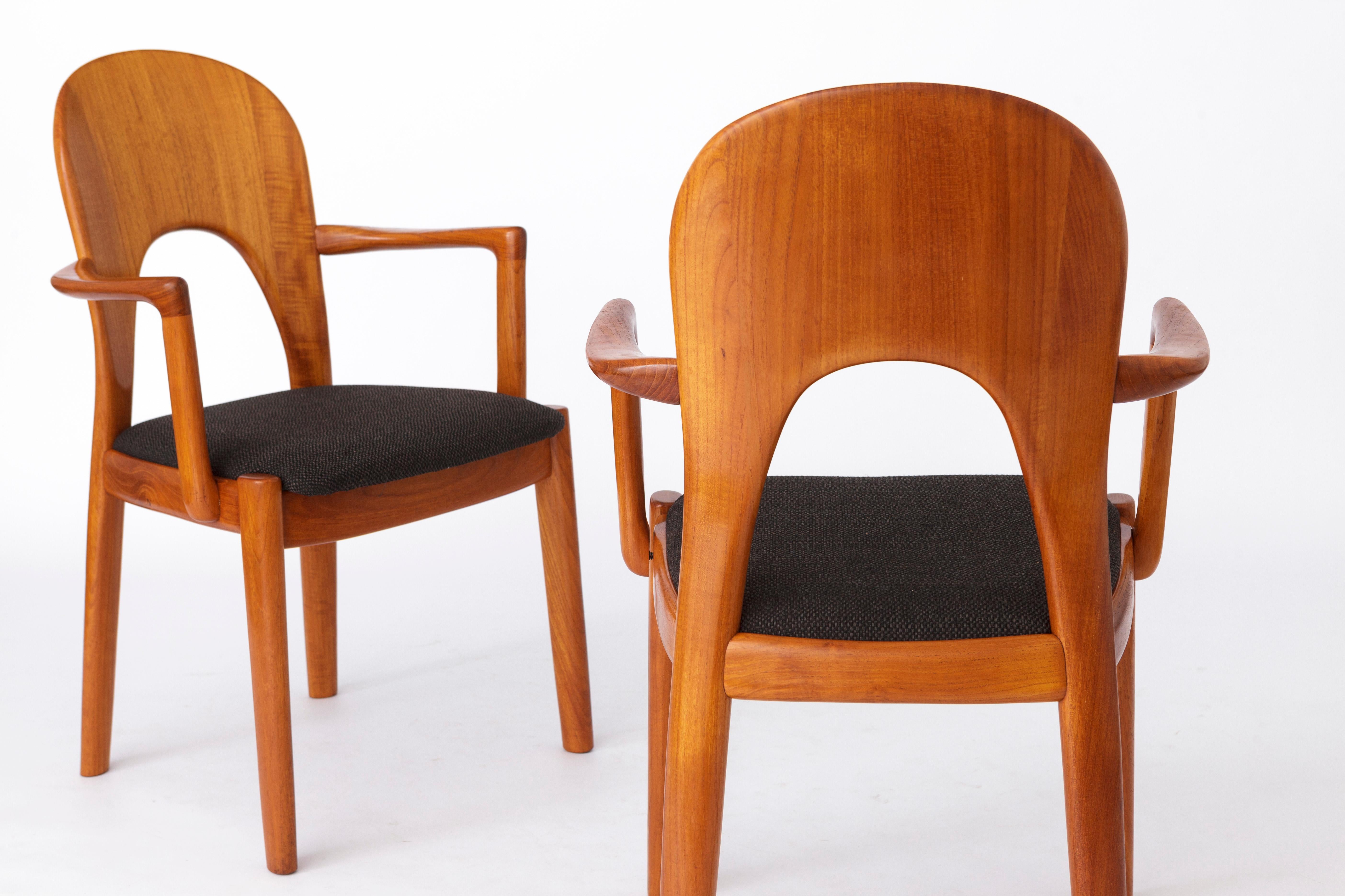 Polished 2 of 4 Niels Koefoed Armchairs 1960s Teak Vintage