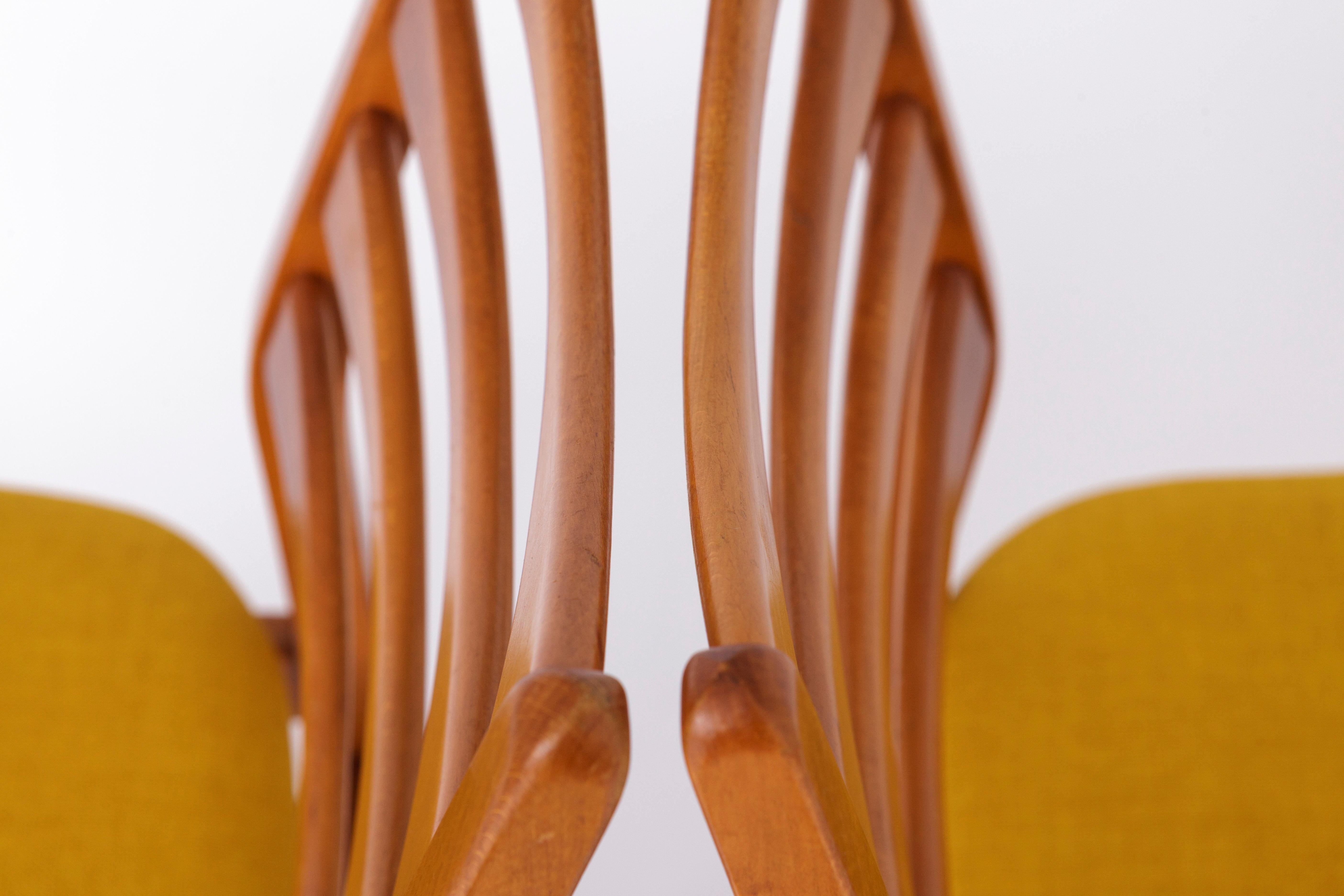 Mid-Century Modern 2 of 4 Vintage Chairs 1960s-1970s Germany For Sale