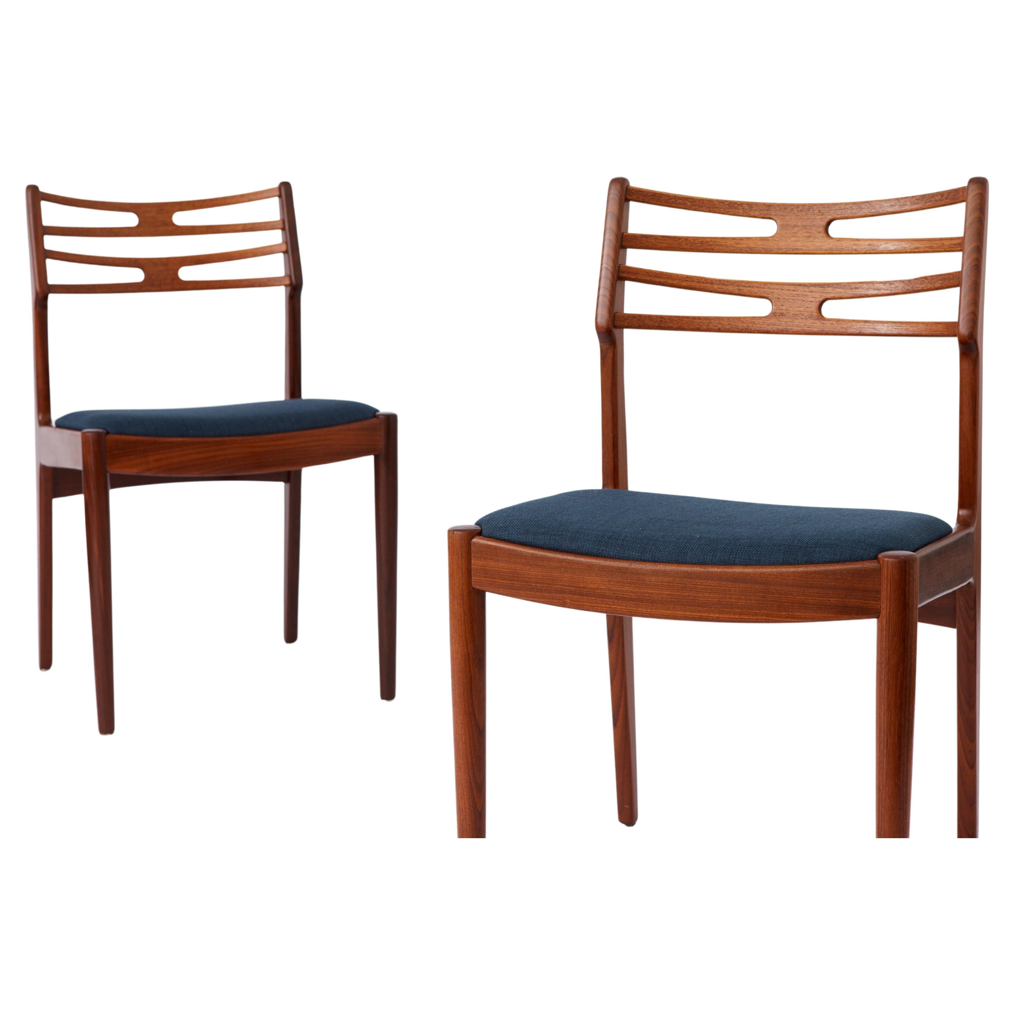 2 of 5 Johannes Andersen Vintage Chairs, 1960s, Teak, Vamo Møbelfabrik, Denmark For Sale