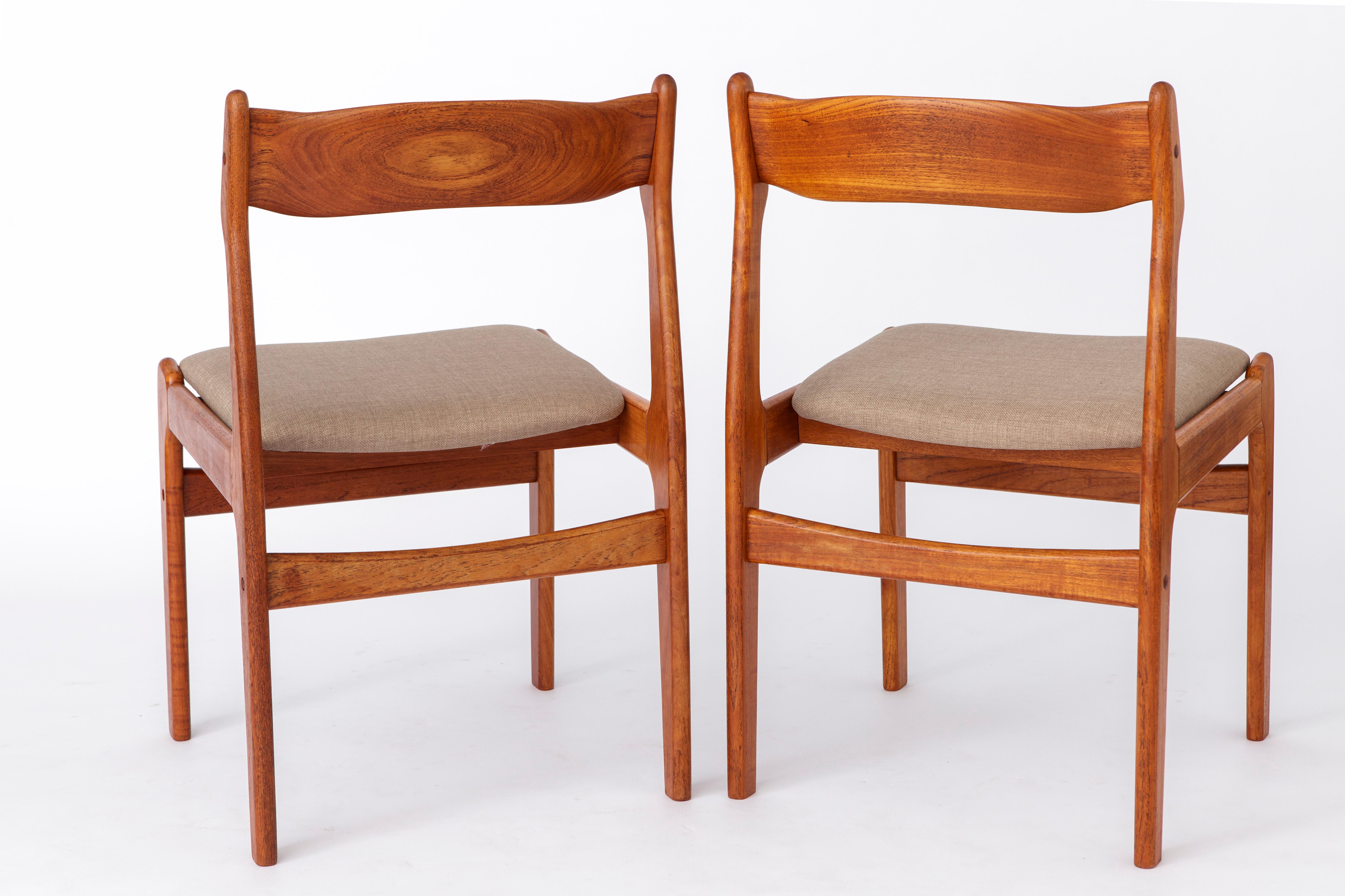 Teak 2 of 5 Vintage Danish Chairs 1960s - Walnut Chair Frame For Sale