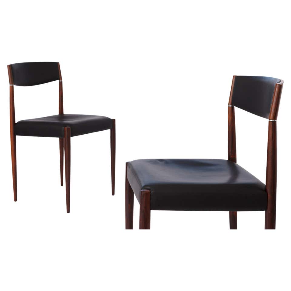 Edmund J Spence Cane Back Leather Dining or Side Chairs For Sale at 1stDibs