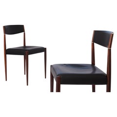 2 von 6 Vintage-Stühlen, 1960er Jahre, Deutschland, Palisanderholz und Leder