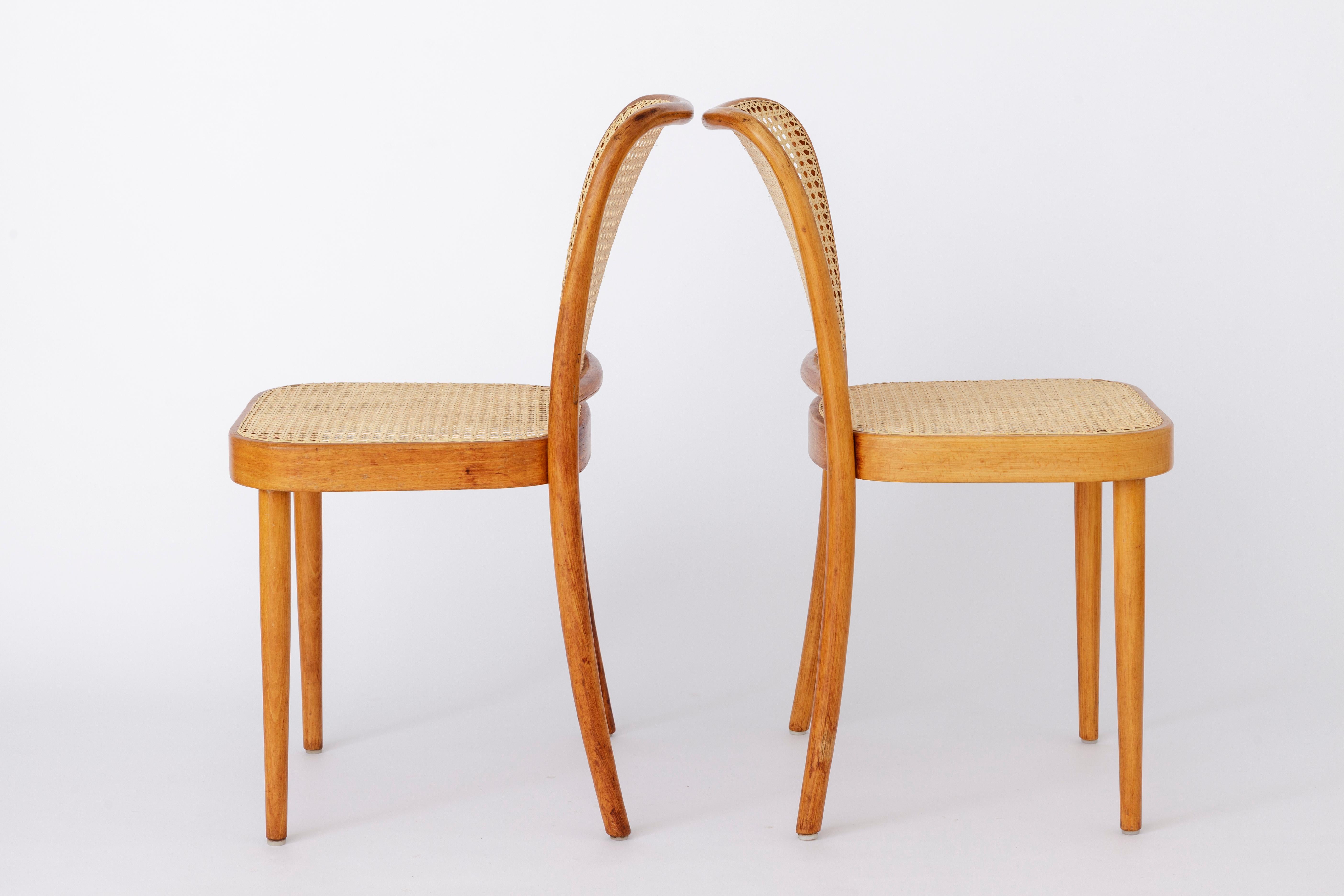Mid-Century Modern 2 of 8 Ligna chairs, 1960s-1970s, Czechoslovakia, Vintage For Sale
