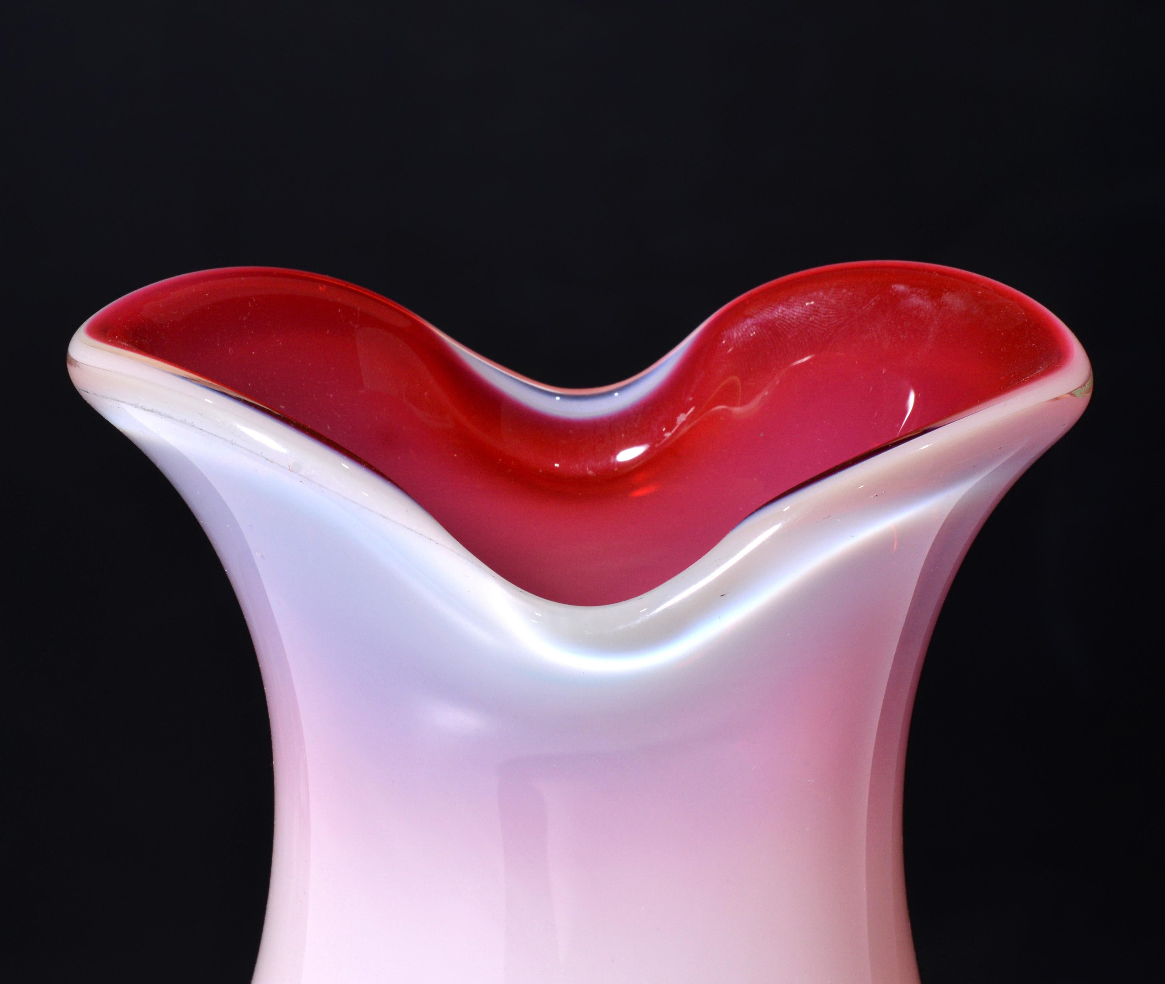 Italian 2 OPALINO Vessels Attributed to Archimede Seguso & Unknown, L. Pina Collection For Sale