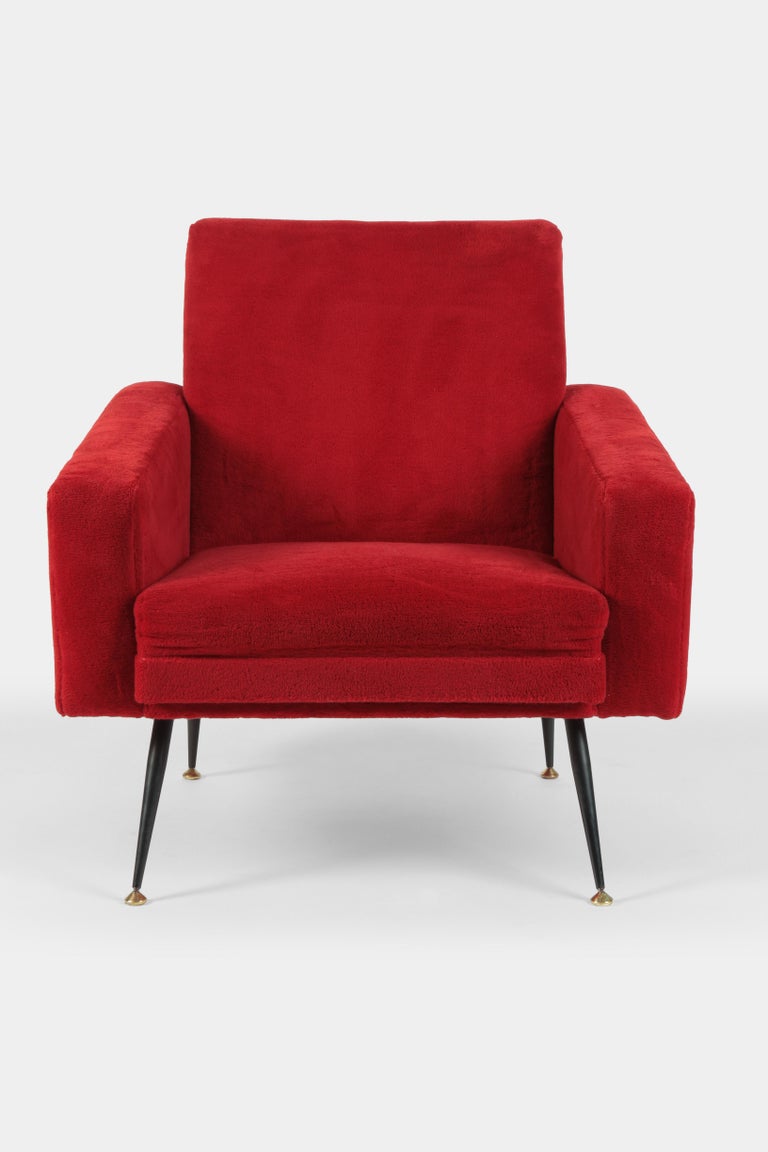2 Original Italian Plush Lounge Chairs, 1950s For Sale at 1stdibs
