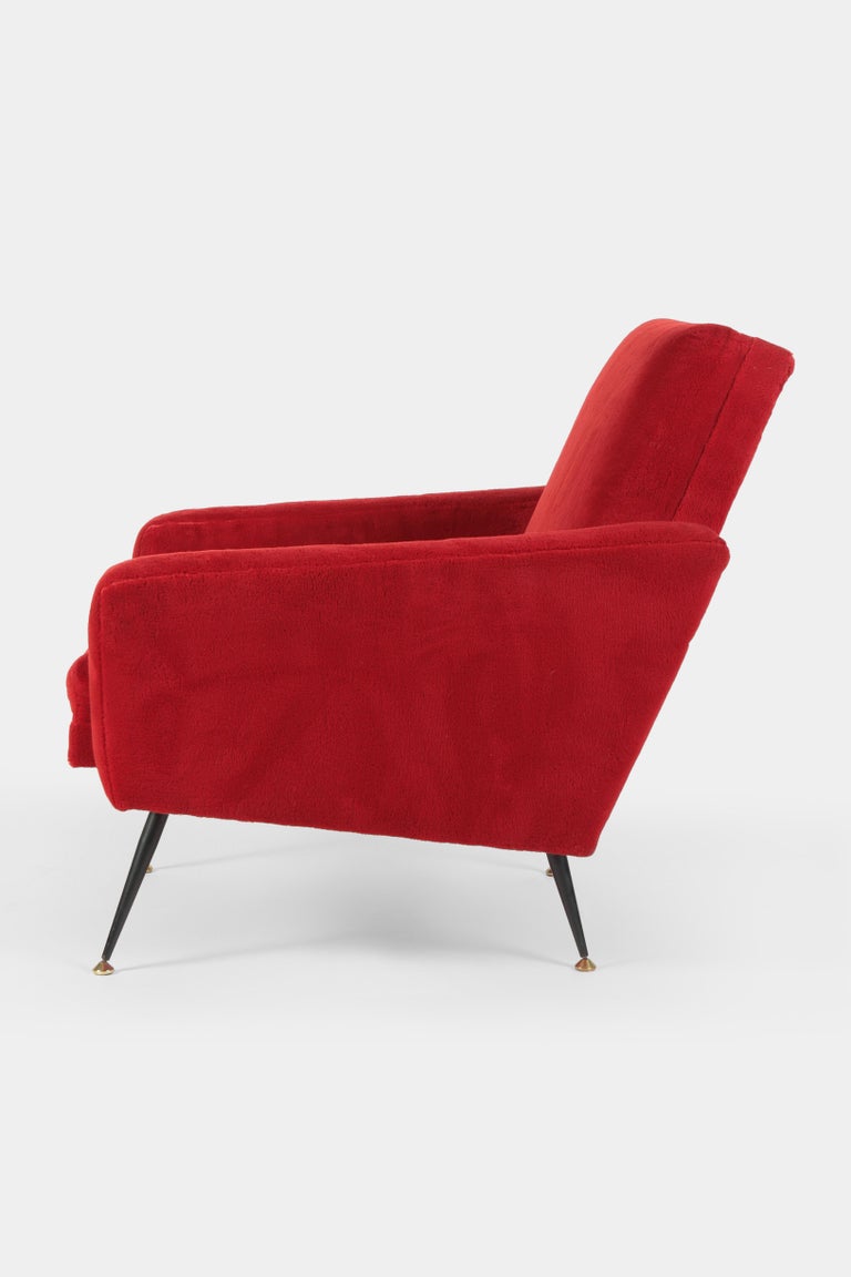 2 Original Italian Plush Lounge Chairs, 1950s For Sale at 1stdibs