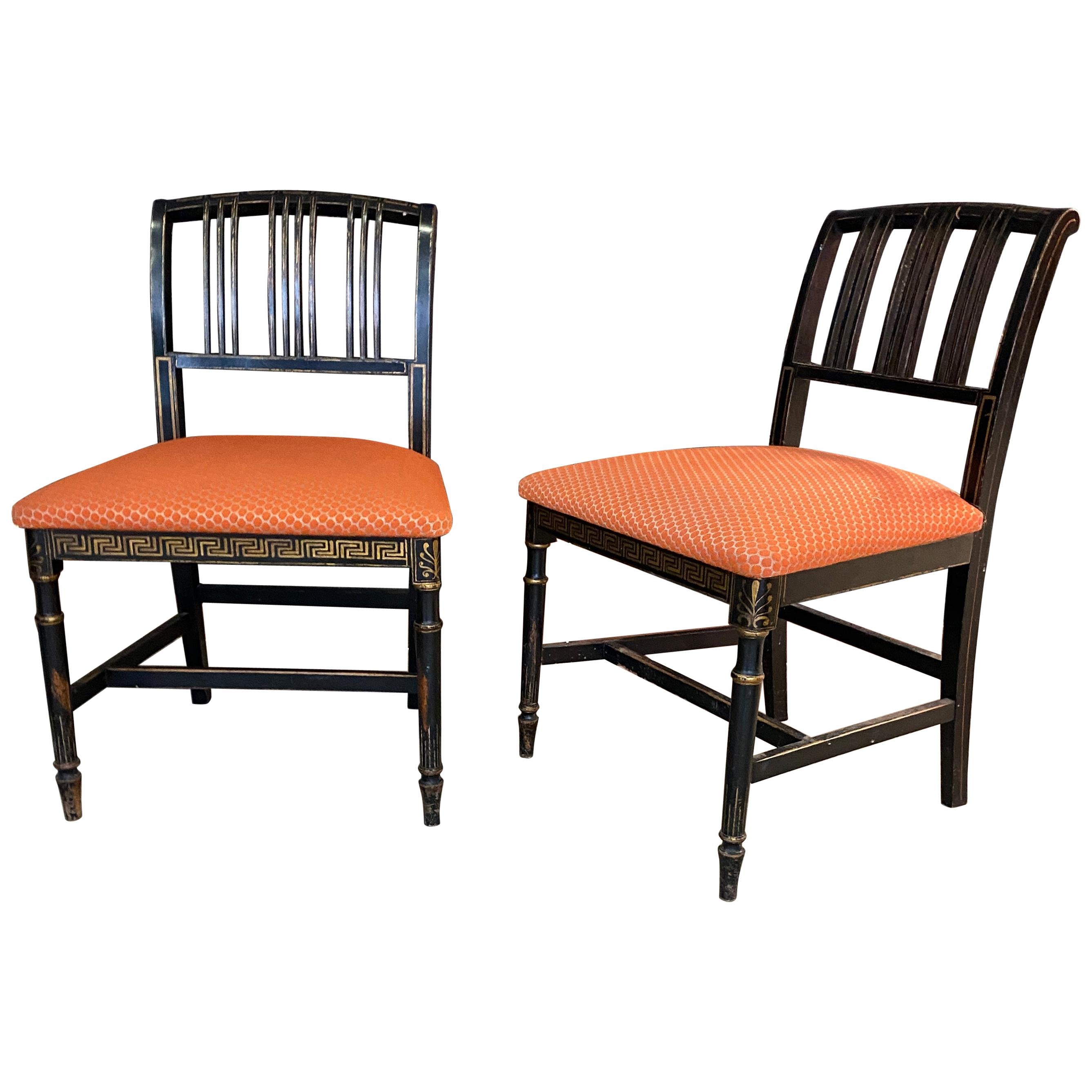 2 Original Napoleon III Ebonised Chairs, France, 1850s