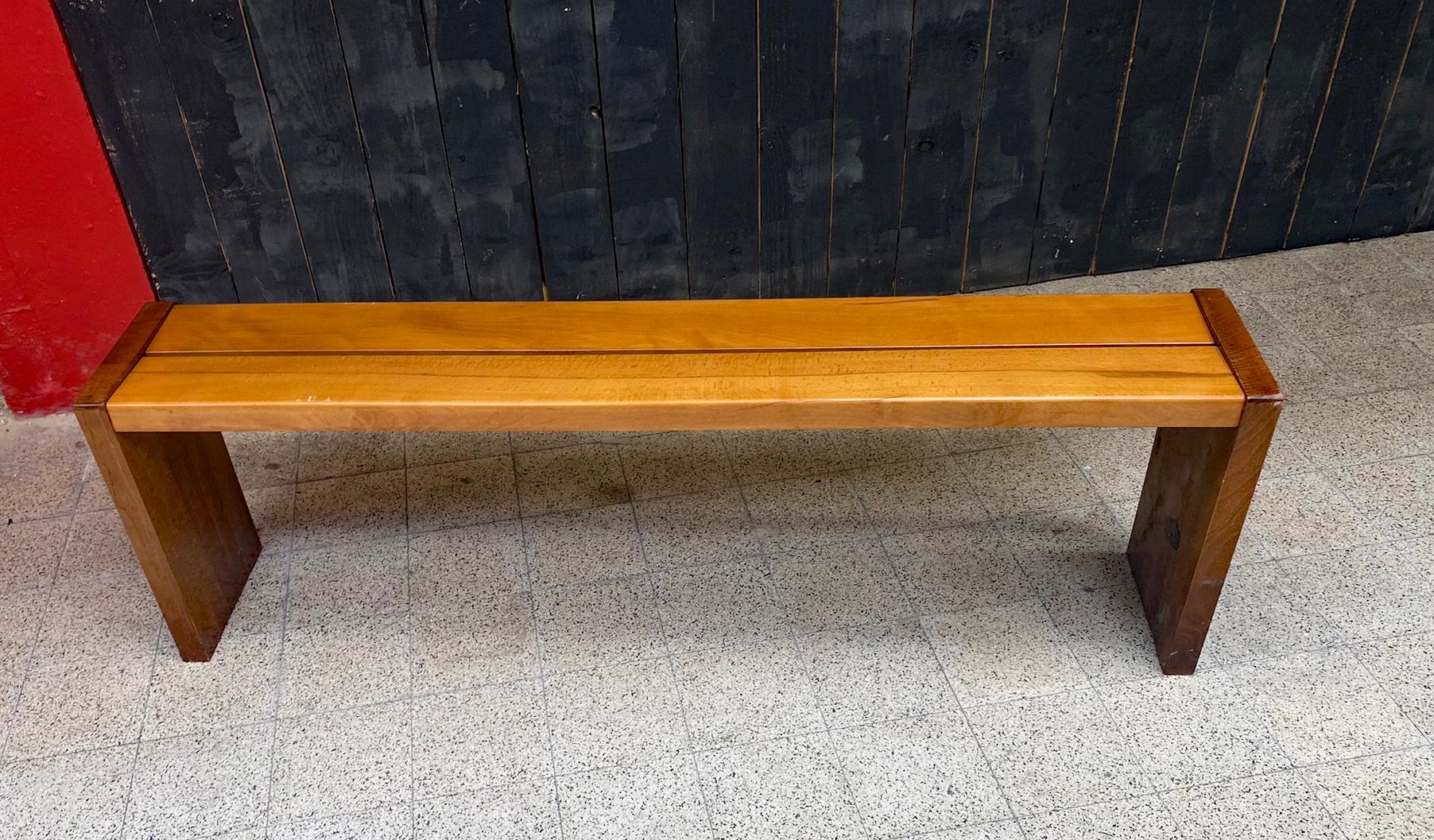 2 original stained beech benches circa 1950/1960 in the style of Charlotte Perriand, Chapo.
price is for one
two are available.