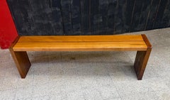 2 bancs d'origine en hêtre teinté vers 1950/1960