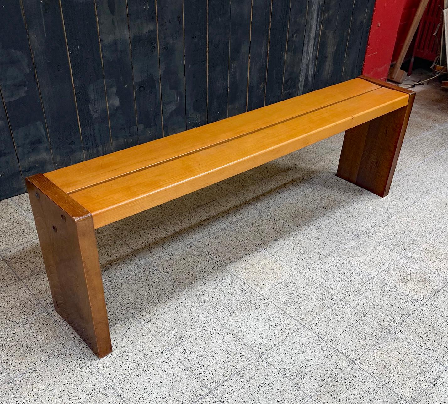 2 Original Stained Beech Benches circa 1950/1960 For Sale 1