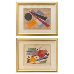 2 Oscar Troneck Constructivism Paintings