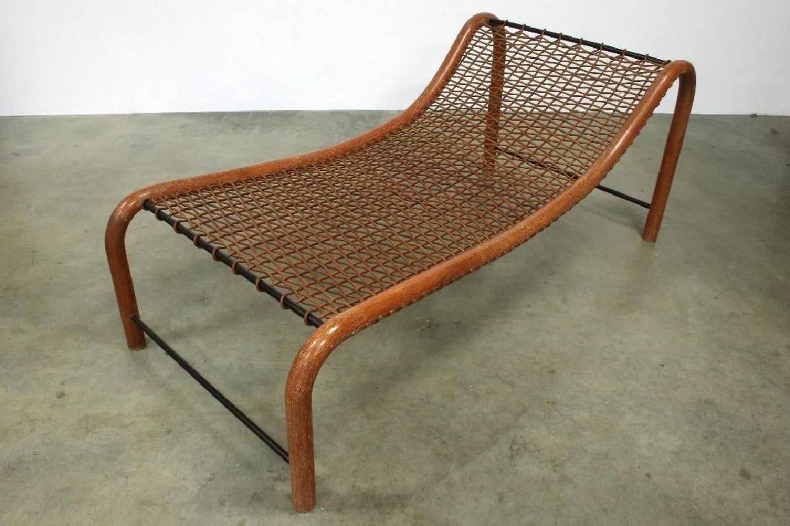 Modern  Oversized Bentwood Chaise Lounge Chairs Woven by William Emmerson