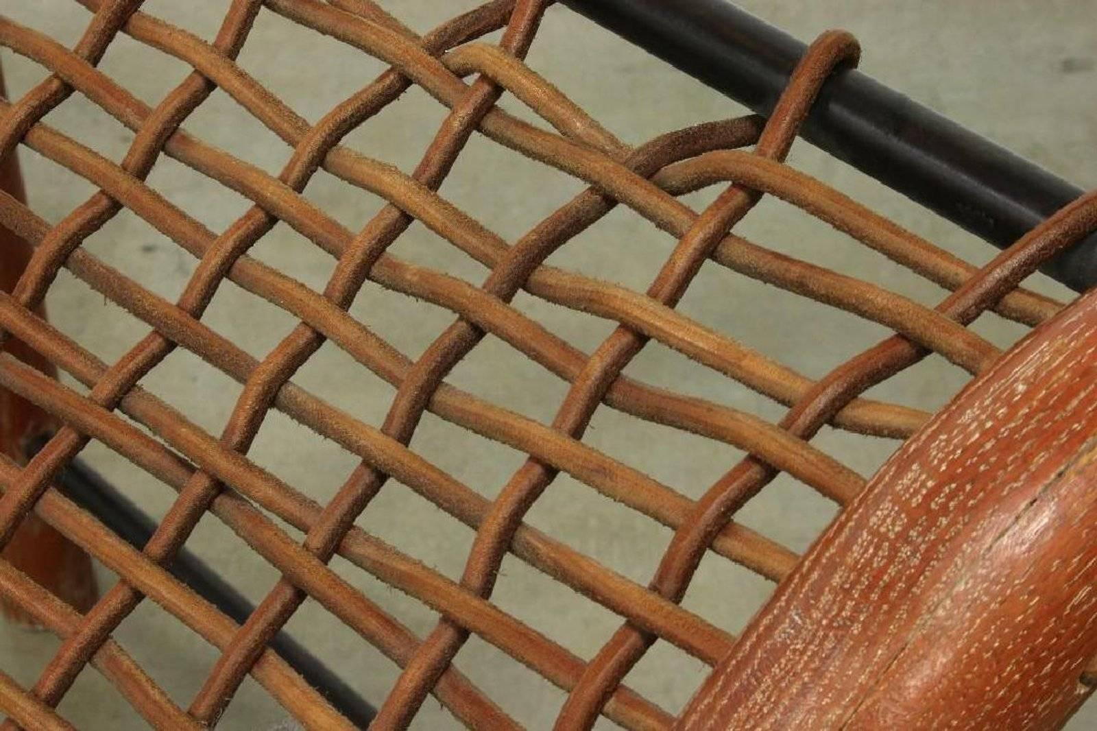 American  Oversized Bentwood Chaise Lounge Chairs Woven by William Emmerson