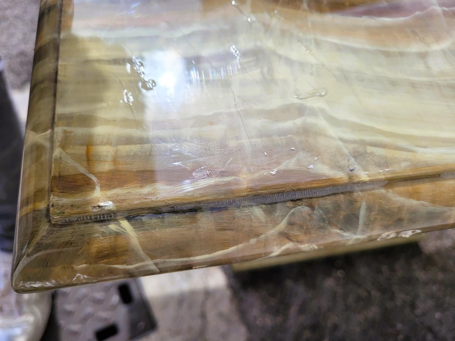 2 Painted Faux Marble Side Tables Or Sofa Ends, 20th Century For Sale 5