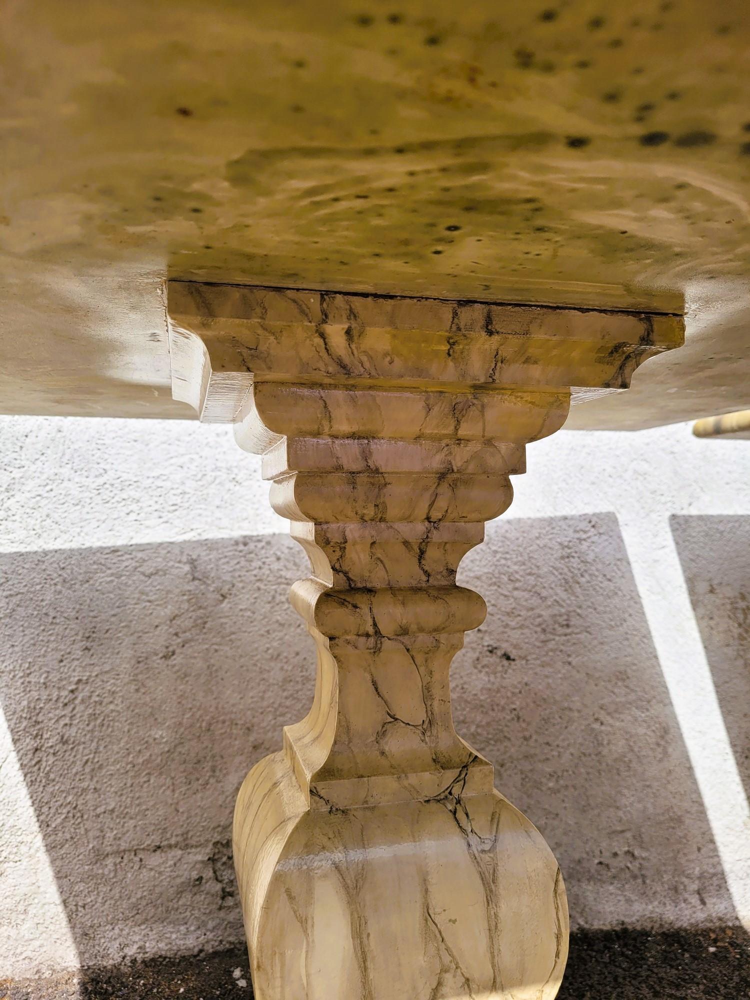 European 2 Painted Faux Marble Side Tables Or Sofa Ends, 20th Century For Sale