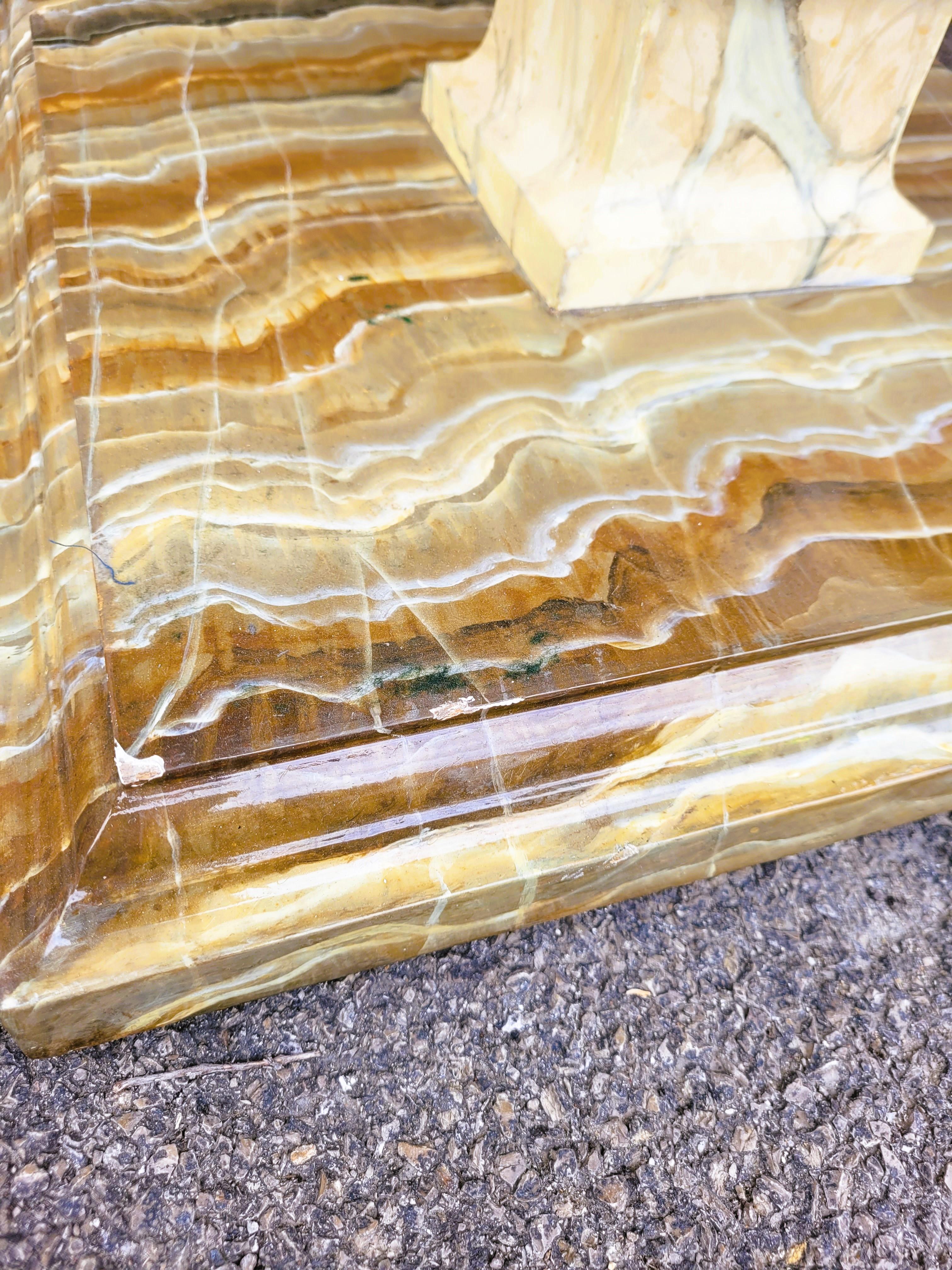 European 2 Painted Faux Marble Side Tables Or Sofa Ends, 20th Century For Sale