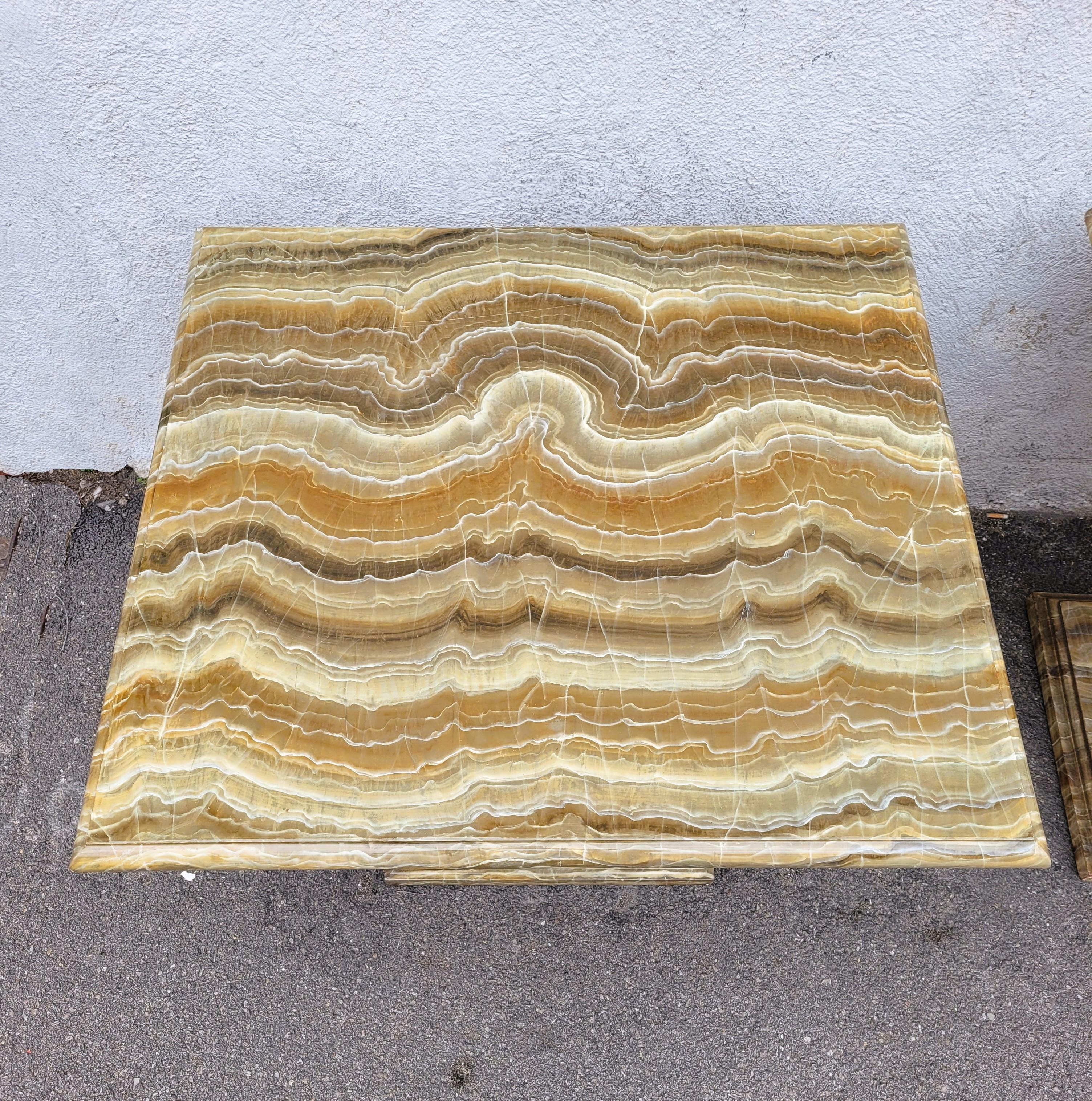 2 Painted Faux Marble Side Tables Or Sofa Ends, 20th Century In Good Condition For Sale In MARSEILLE, FR