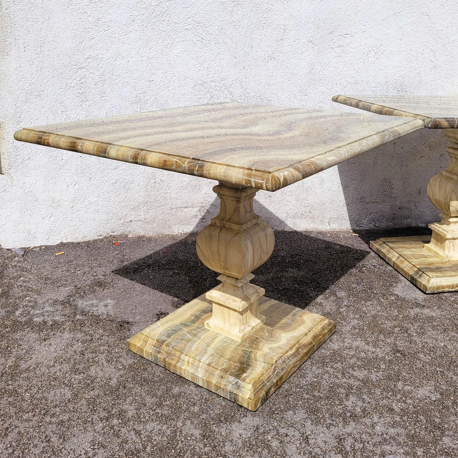 2 Painted Faux Marble Side Tables Or Sofa Ends, 20th Century For Sale 1
