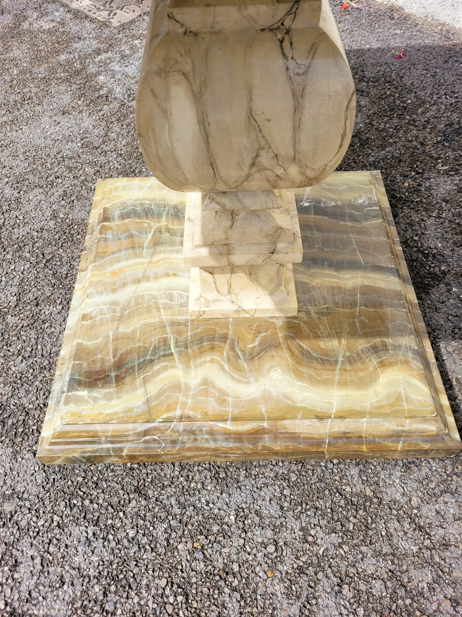 2 Painted Faux Marble Side Tables Or Sofa Ends, 20th Century For Sale 3