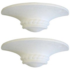 Vintage 2 Pairs of Mid-Century Modern Neoclassical Plaster Sconces Attributed to Arlus