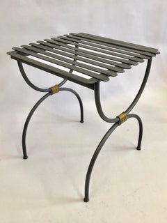 Pair of French Modern Neoclassical Iron Bench / Luggage Racks