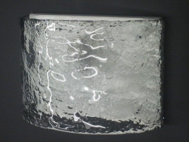 2 Pairs Italian Mid-Century Modern Murano / Venetian Ice Glass Sconces, Mazzega In Good Condition For Sale In New York, NY