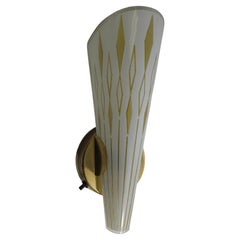 2 Pairs Mid Century Modern Glass & Brass Wall Sconces by Progress Lighting