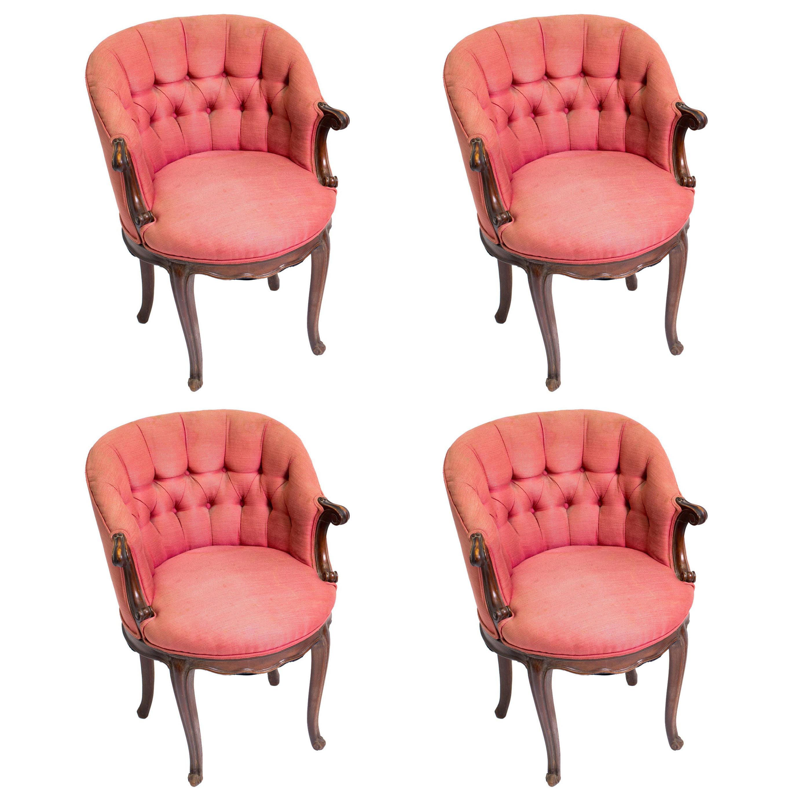  2 Pairs  of 1940s  French Armchairs