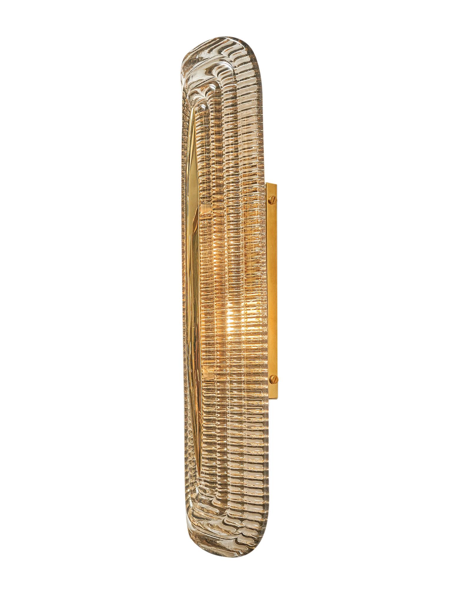 Ottone 2 coppie di lampade in ottone e vetro di Murano in vendita