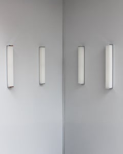 2 paires d'appliques en verre et nickel chromé de Perzel datant des années 1960