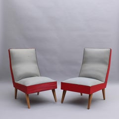 2 pares de sillas de salón francesas de los años 50 de Roset