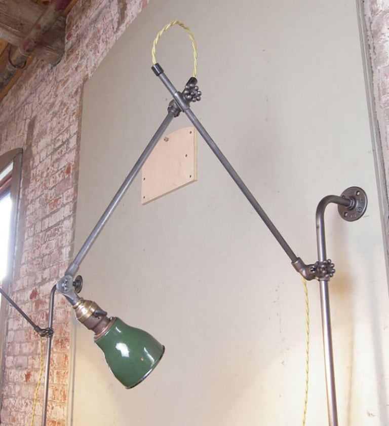 2 Pairs of Industrial Bedside Wall Lamps For Sale at 1stDibs