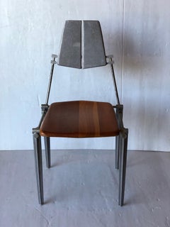 2 Pairs of Industrial Postmodern Design Chairs by Robert Josten
