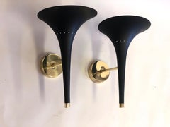 Pair of Italian Mid-Century Modern Sconces Attributed to Stilnovo
