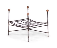 2 Pairs of John Salterini American Mid-Century Iron Outdoor Ottomans