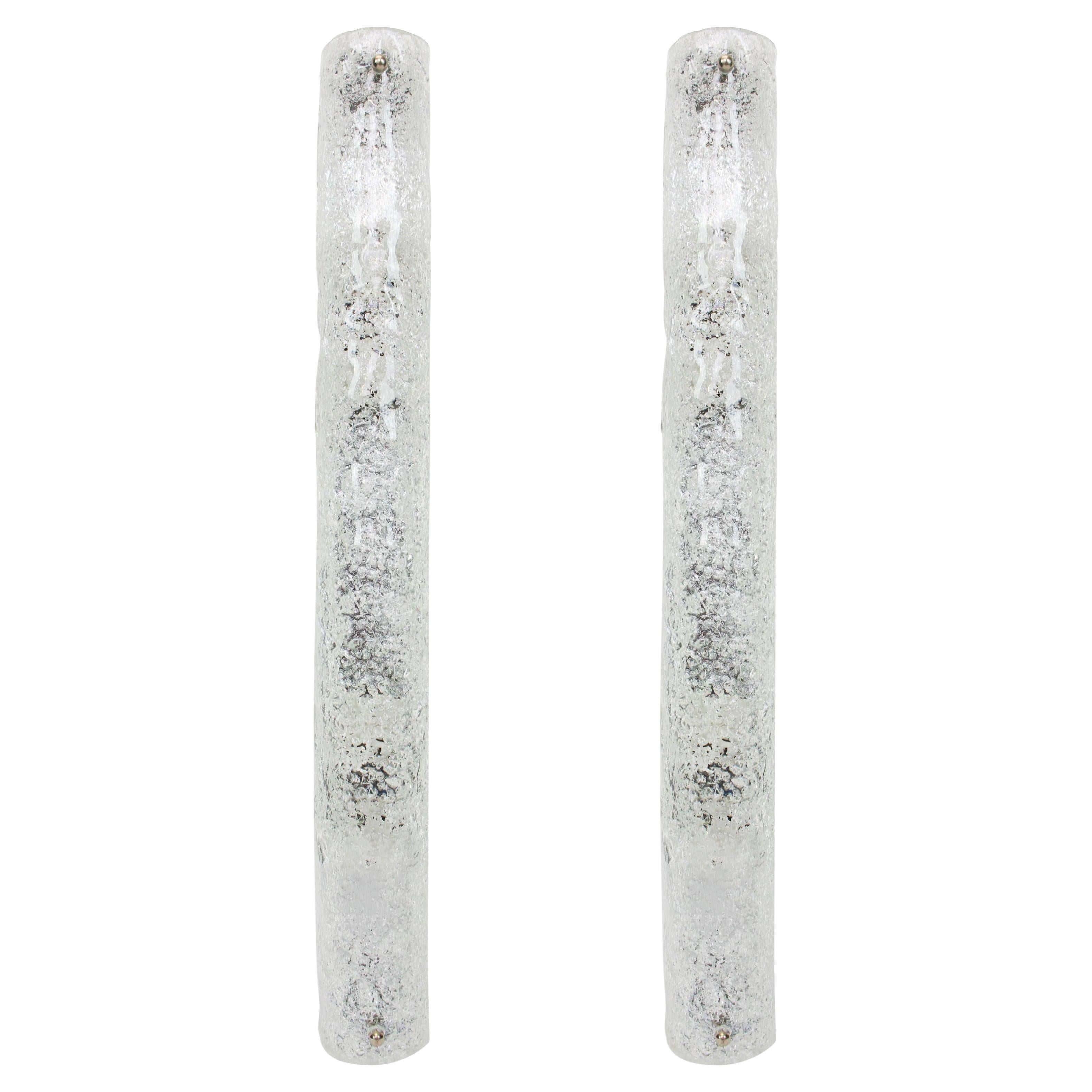 2 Pairs of Large Murano Glass Sconces Modernist Wall lights, Germany, 1960s (Muranoglas)