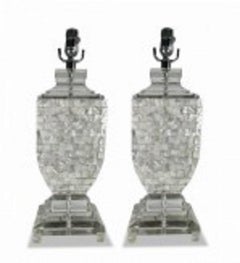 2 Pairs of Mother of Pearl Table Lamps