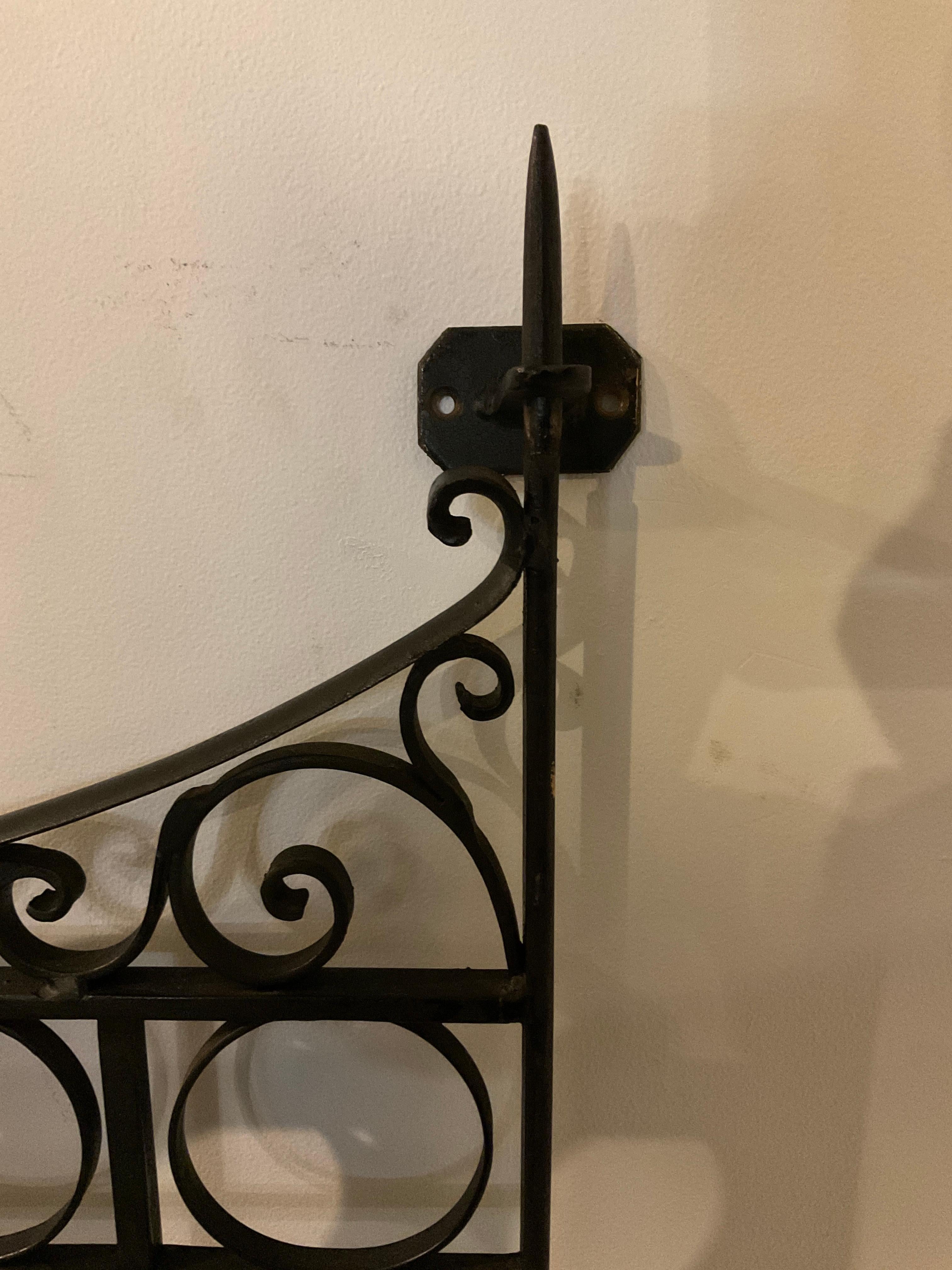 Pair Of Wrought Iron Garden Gates ( 2 pairs available ) In Good Condition For Sale In Tarrytown, NY