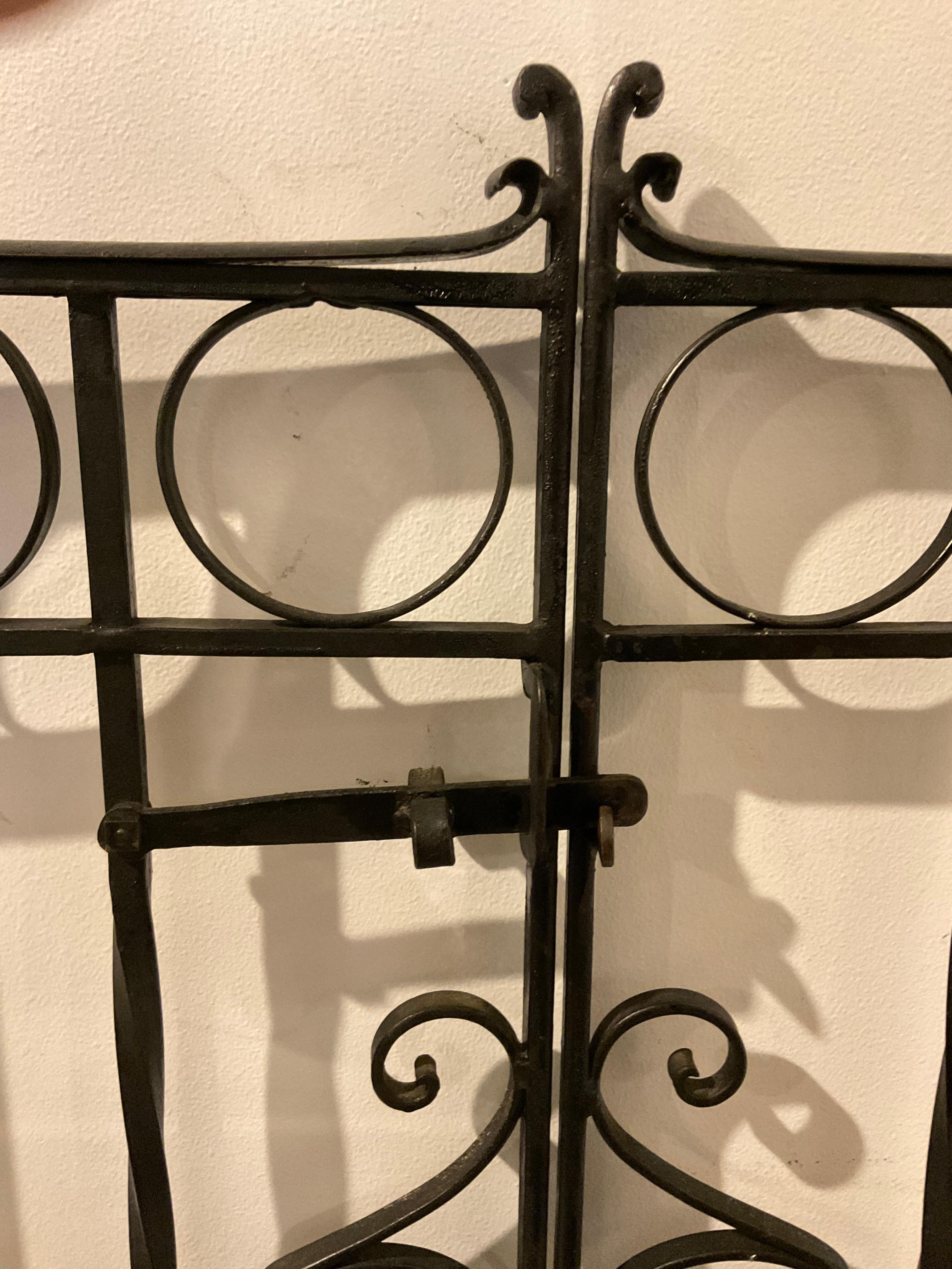 Pair Of Wrought Iron Garden Gates ( 2 pairs available ) For Sale 2