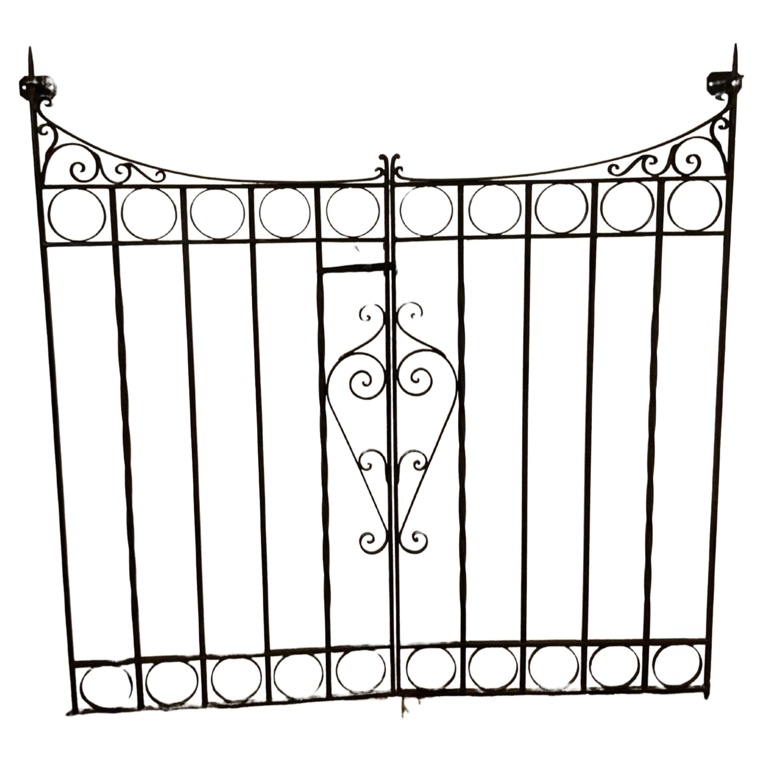 Pair Of Wrought Iron Garden Gates ( 2 pairs available ) For Sale